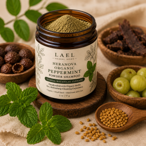 organic peppermint powder shampoo | heranova
