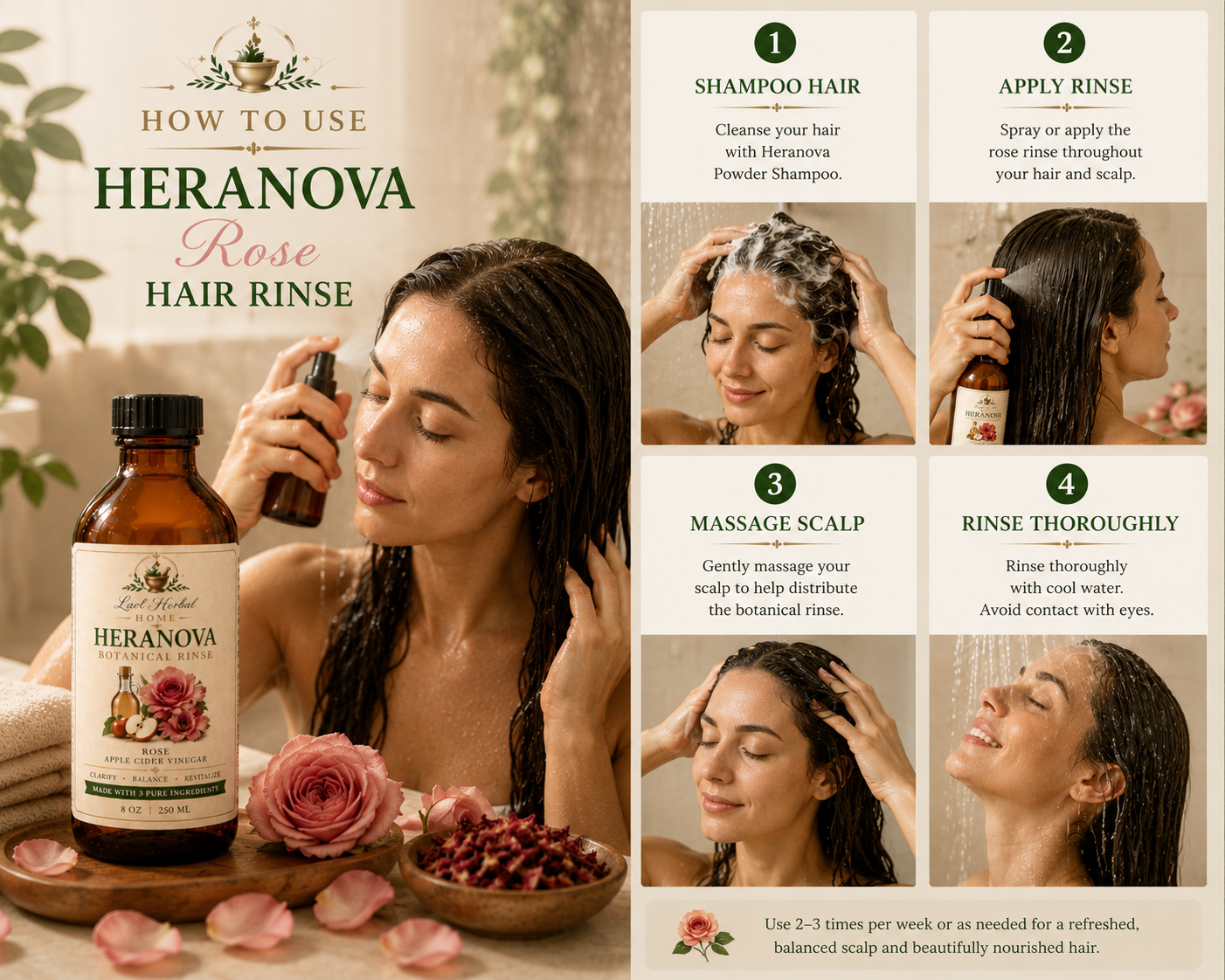 heranova botanical hair rinse – rose heranova botanical hair rinse – rose