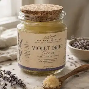 Products Violet Drift Herbal Sugar Polish organic sugar scrub with lavender infused sweet almond oil