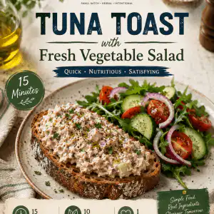 Tuna Toast with Fresh Vegetable Salad recipe from Lael Herbal Home