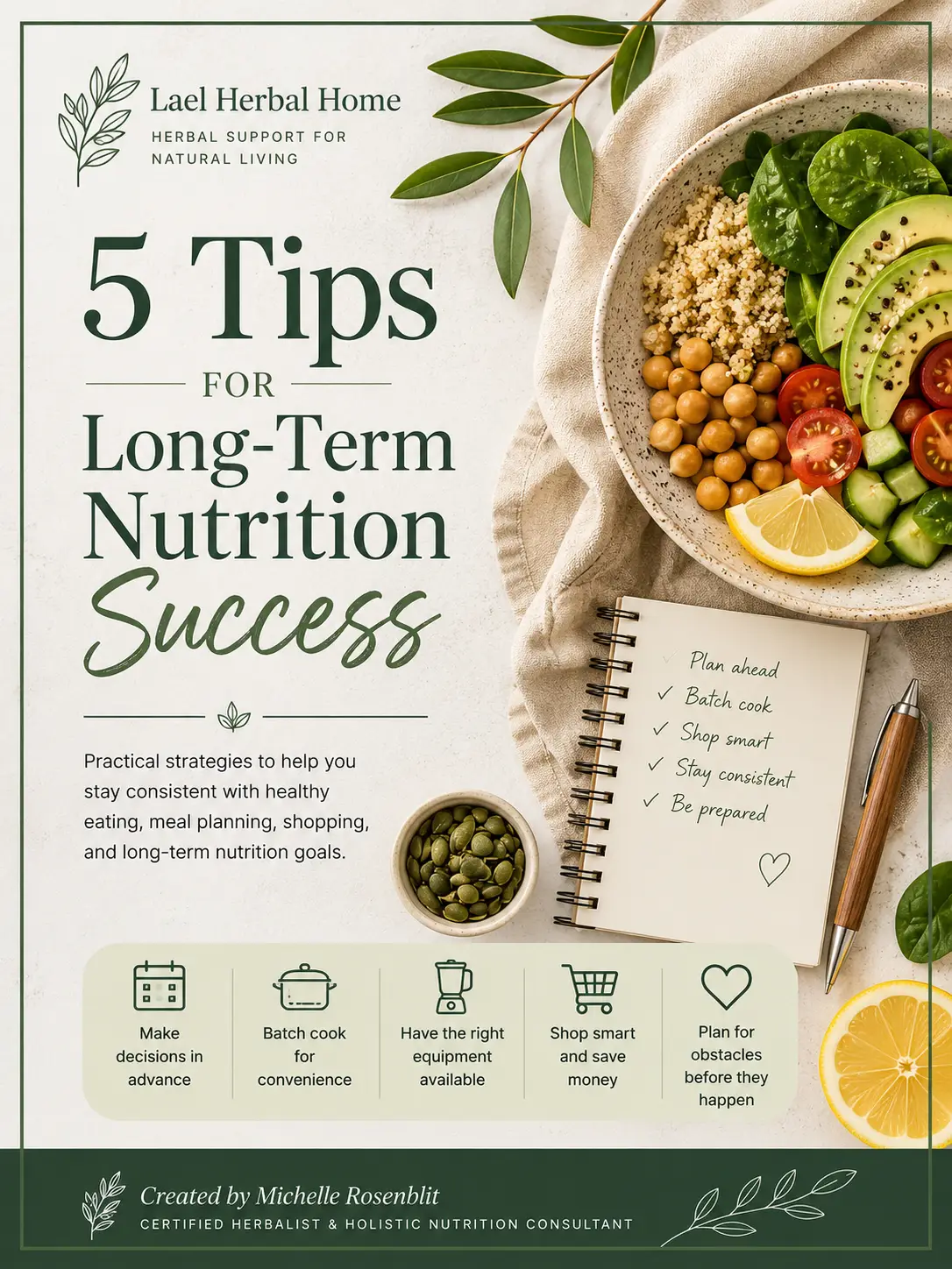 Resources 5 Tips for Long-Term Nutrition Success PDF Guide by Lael Herbal Home