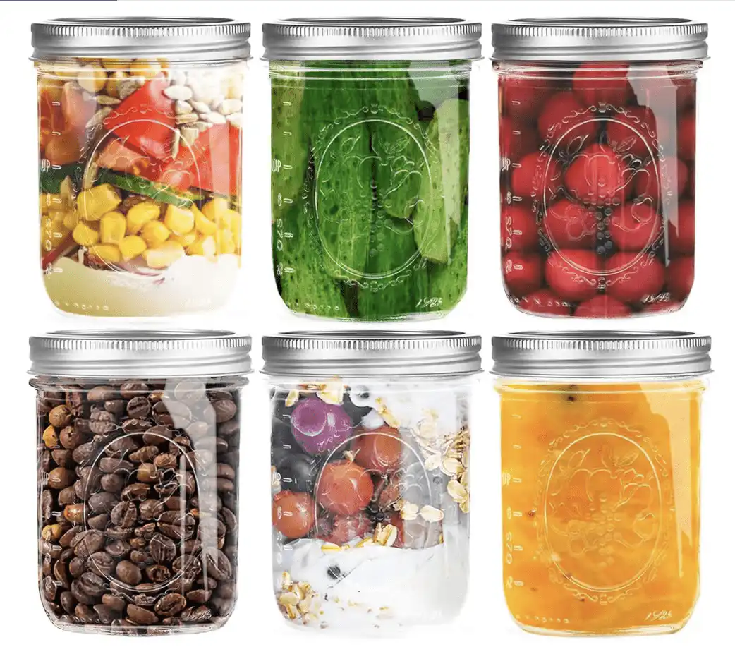 Products 16 oz Wide Mouth Mason Jars with Lids (6-Pack)