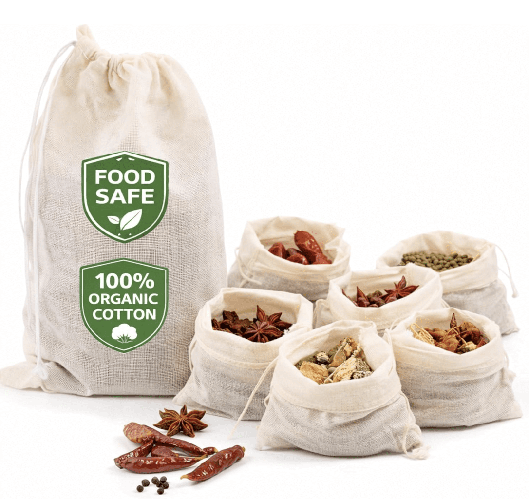 Products 30-Pack Organic Cotton Reusable Tea Bags (3” x 4”)