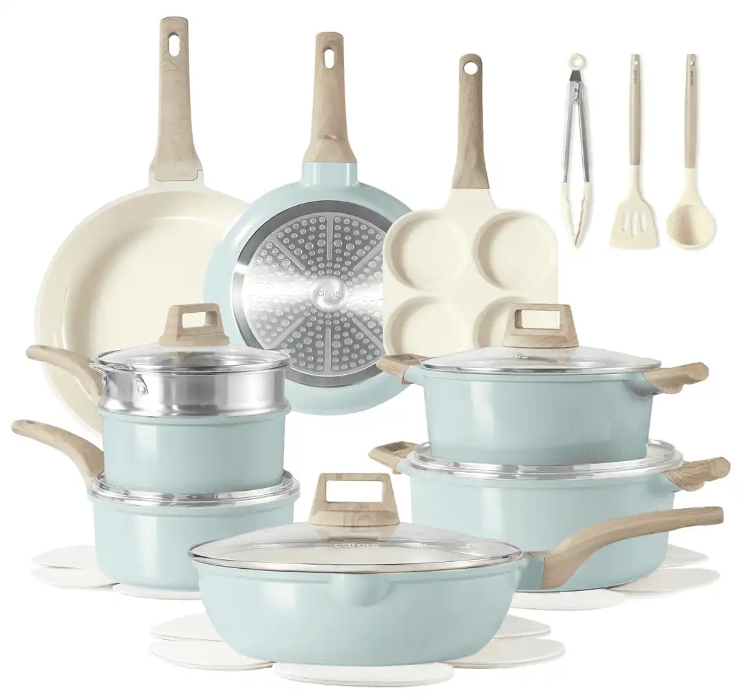 Products CAROTE Ceramic Pots and Pans Cookware Set (21-Piece, PFAS-Free)