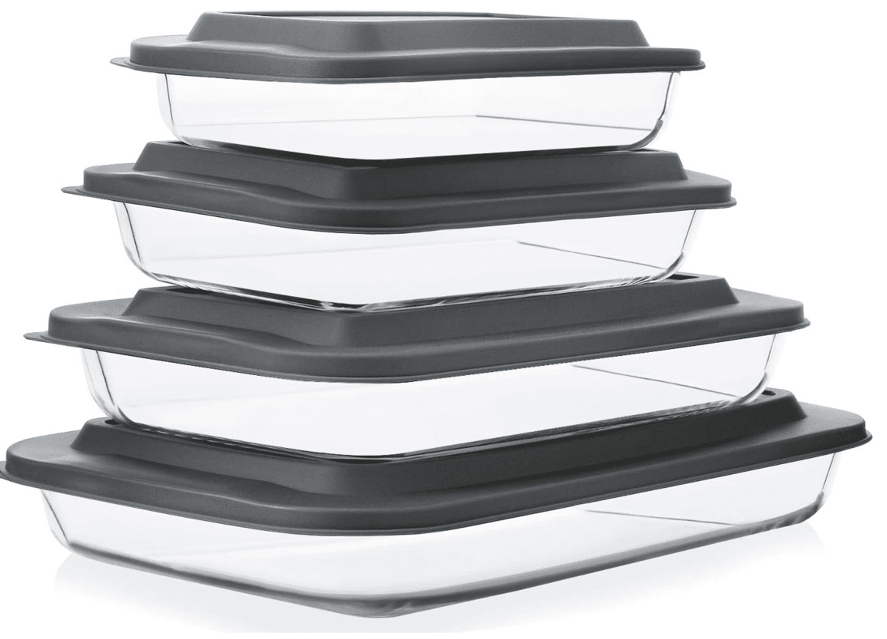 Products 8-Piece Deep Glass Baking Dish Set with Lids